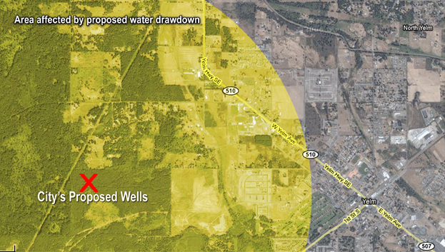 Area affected by proposed water drawdown